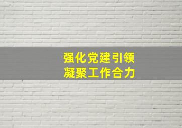 强化党建引领 凝聚工作合力